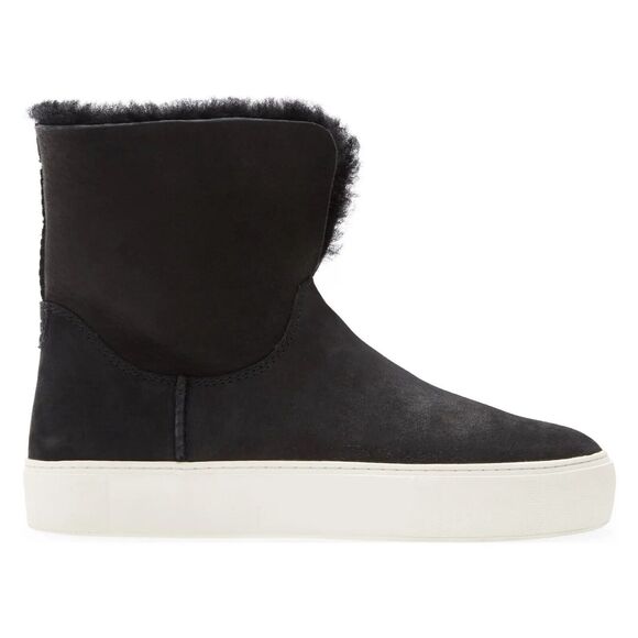 UGG Women Black Suede Lamb Fur Lined Lynus Pull-On Winter Ankle Booties Size 5 - Picture 5 of 6